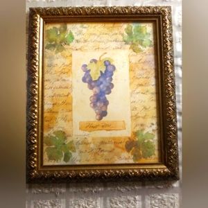 Gilted Gold Framed Grapes Design Picture Galatians 5:22 THE FRUIT OF THE…